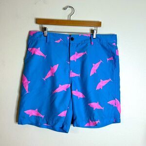NATIVE OUTFITTERS Passport Shorts Pink Shark Blue Water Boating size 38